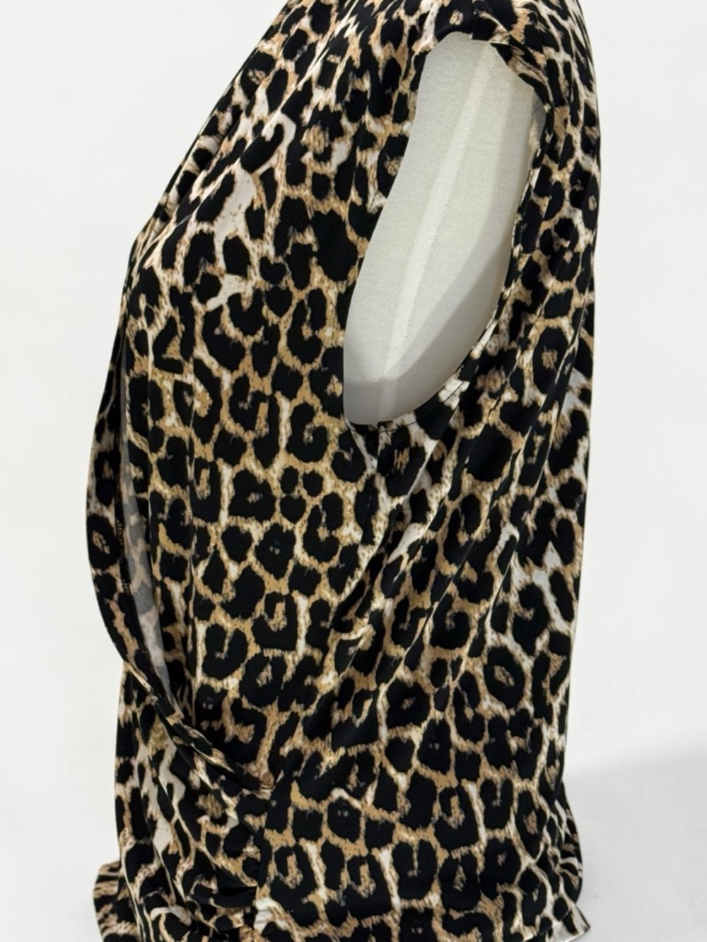 Chaus Leopard Print Sleeveless Drape Neck Top  Animal Print Sleeveless SZ L - Picture 7 of 11